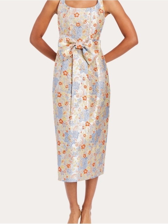 Mestiza New York Dresses & Skirts - Mestiza Champagne Floral Jacquard Midi Dress